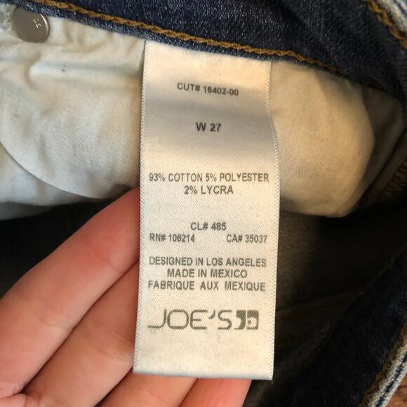 Joe's Jeans Distressed Holes Medium Wash Cropped Skinny Blue Denim Jeans W 27 - Picture 9 of 14